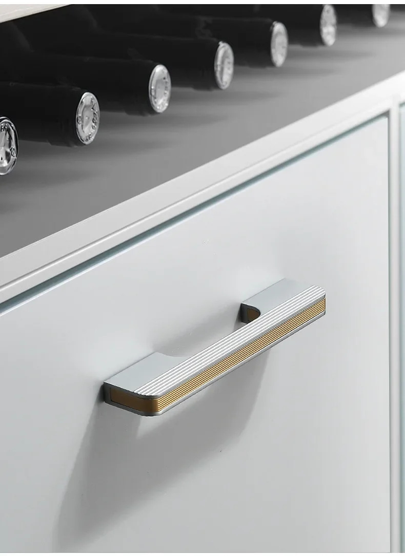 Description Picture 6 of itemCabinet Drawer Handle Black Gold Sliver Gold Extended Home Improvement Wardrobe Door Handle Kitchen Cabinet Door Knob