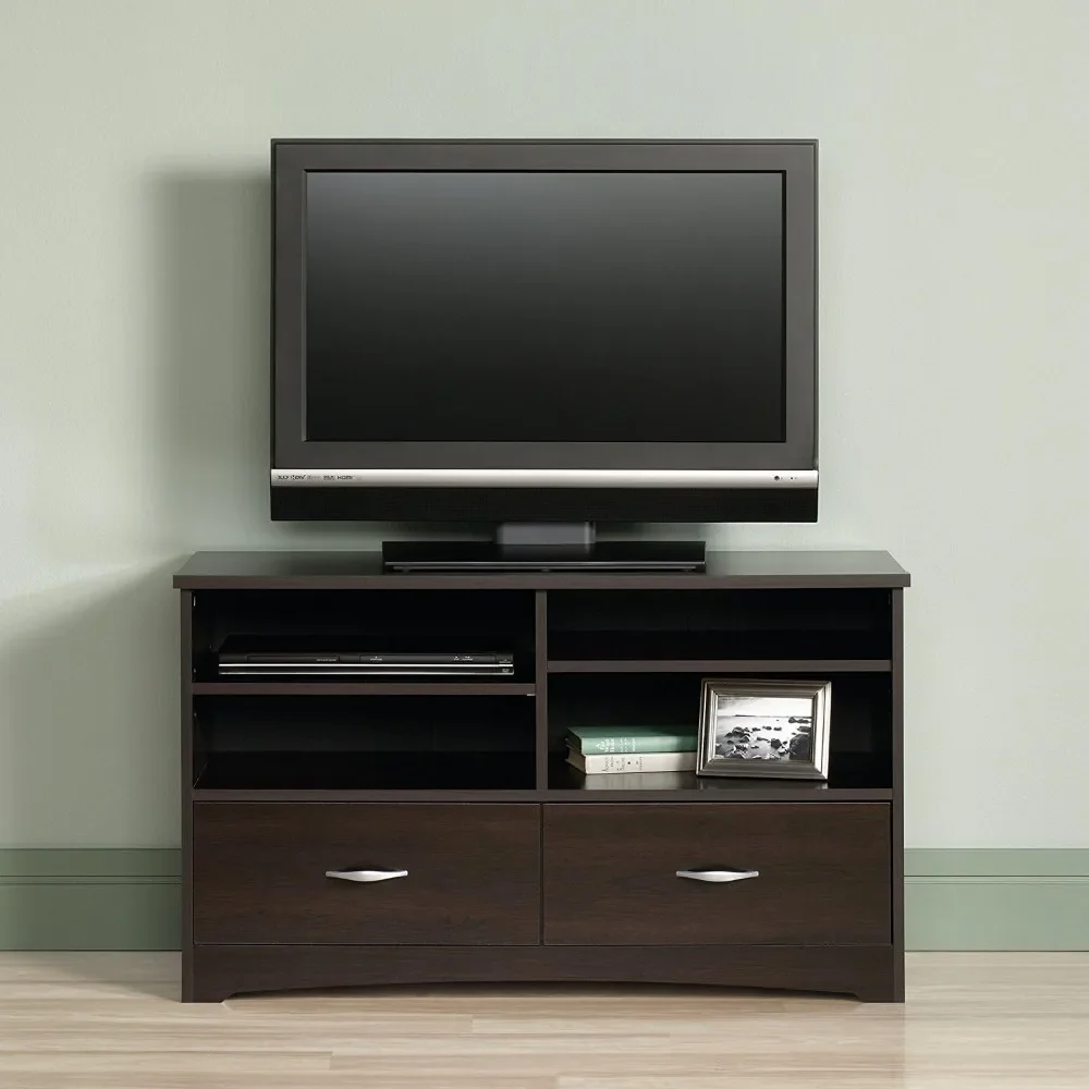 

For TV's Up to 46" Beginnings TV Stand With Drawers Cinnamon Cherry Finish Furniture Home Furniture Living Room Cabinets Shelf