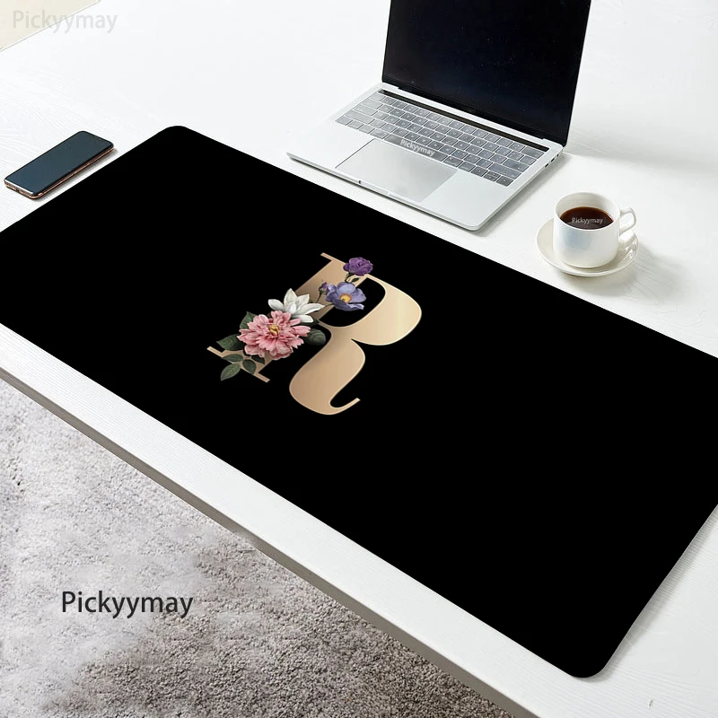 

Initial Name Large Mouse Pad Big Computer Gaming Mousepad Anti-slip Natural Rubber Rug Locking Edge Mouse Mat Office Desk Mat