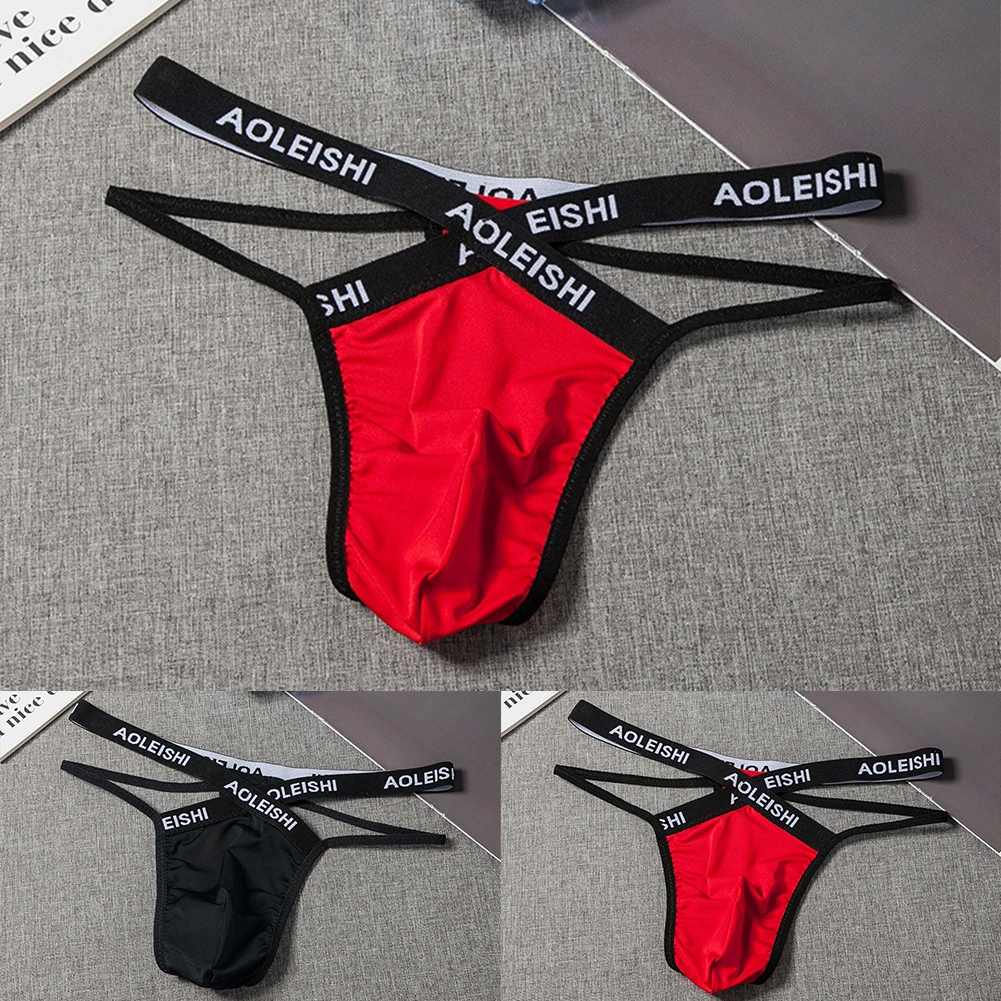 Men\'s Sissy Bikini Panties Jock Strap Breathable Underwear Backless Jockstrap Briefs Thong Underpants Calzoncillos Hombre -