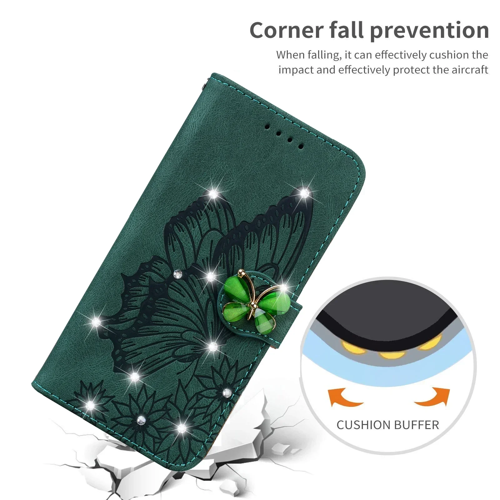 Sparkling Glitter Leather Phone Wallet Flip Case - Elegant Protection and Style