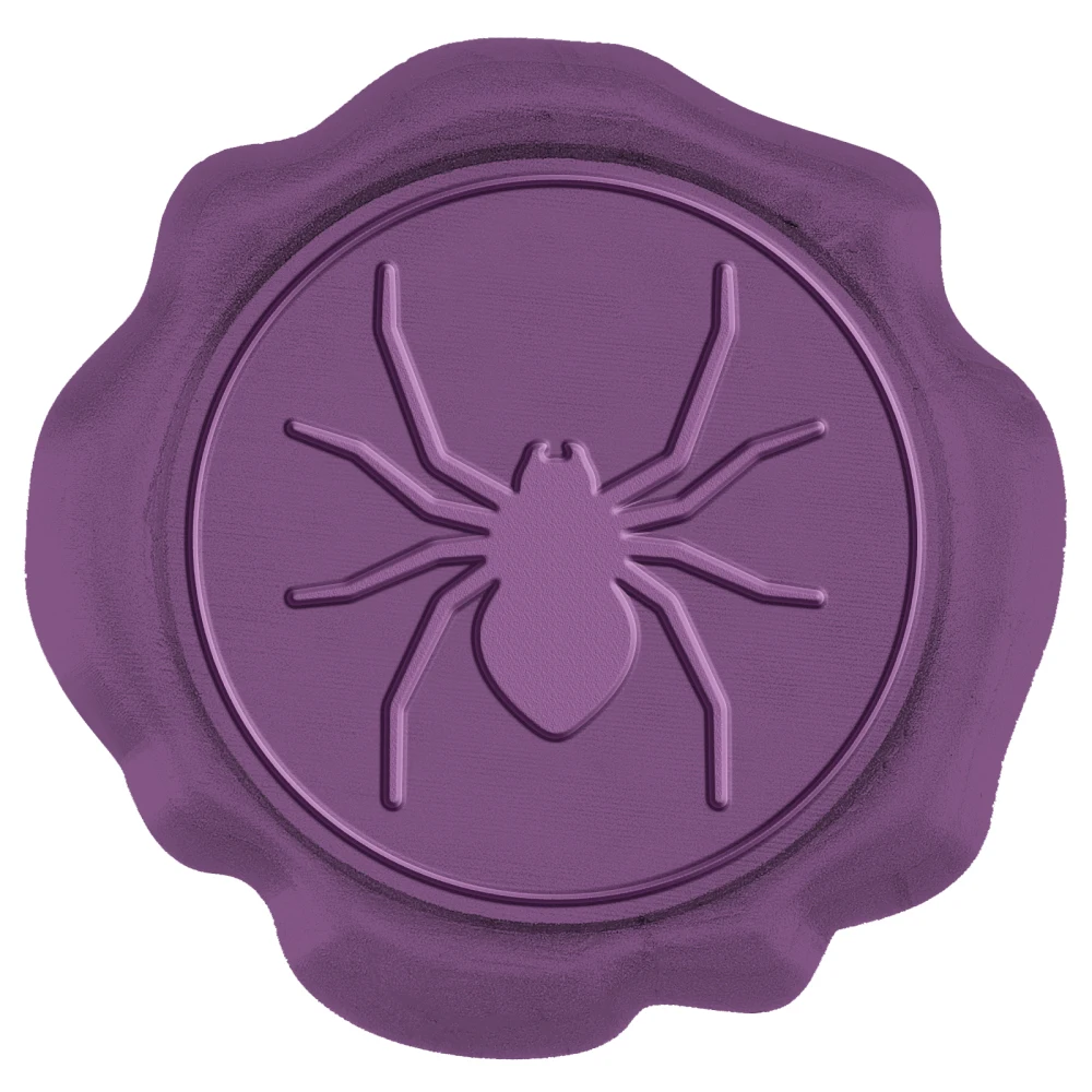 

50PCS Adhesive Wax Seal Stickers Envelope Seal Decoration for Craft Scrapbook DIY Gift Purple Spider Pattern 3cm about 50pcs/box