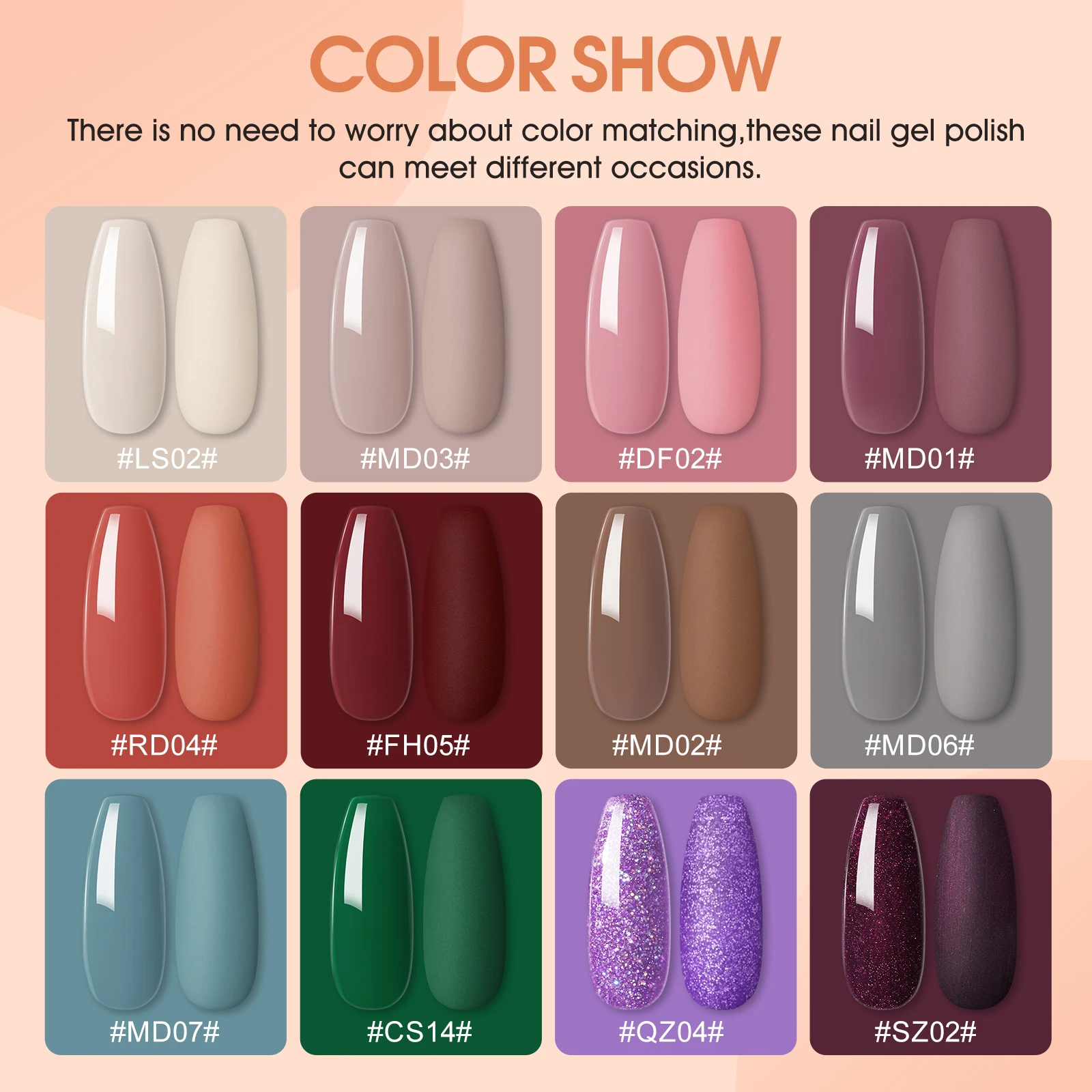 Coscelia 12 Colors 7ML Gel Nail Polish Long Lasting Shine For Manicure Semi Permanent Base Top Coat Nail Art UV Gel Varnish 2