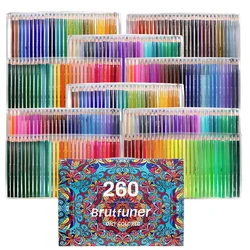 Brutfuner Professional Soft Oil Watercolor Colored Pencils for Artistic Drawing and Sketching (Oily 260Colors)
