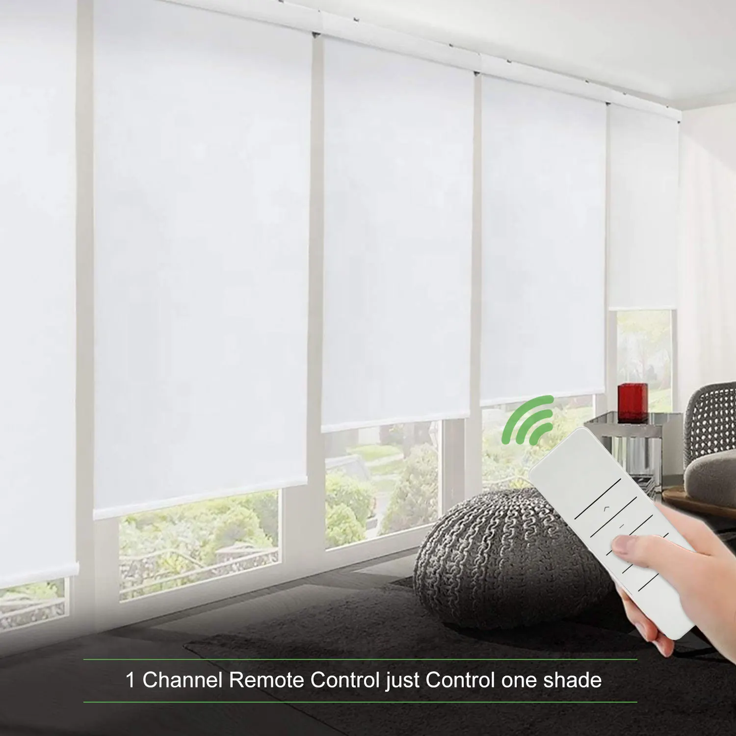 15/1 Channel Blind Controller DC2702 Wireless Control for Motorized Roller Shades, RF 433.92 Wall Control Emitter