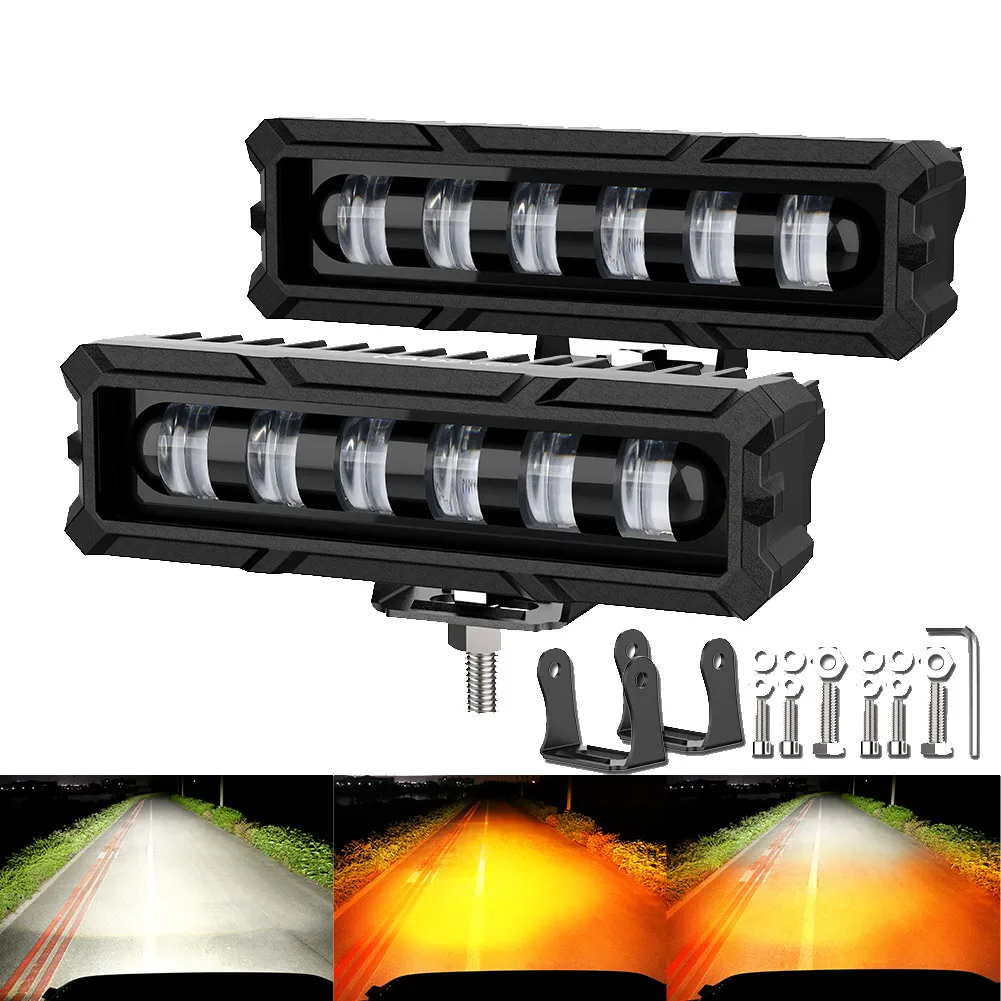 NAO 7D 6 Inch LED Bar Light 3 Color 60W 4X4 offroad Spotlight Ultra-HD ...