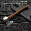 Mini Play Display Open Express Portable Outdoor Camping Handmade Alloy Steel High Quality Sandalwood Handle Axe 1