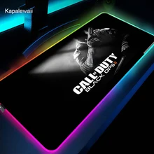 Rgb chamada de dever warzone computador mouse almofada jogos acessórios gamer computador computador computador mesa tapete do teclado portátil led brilho mousepad