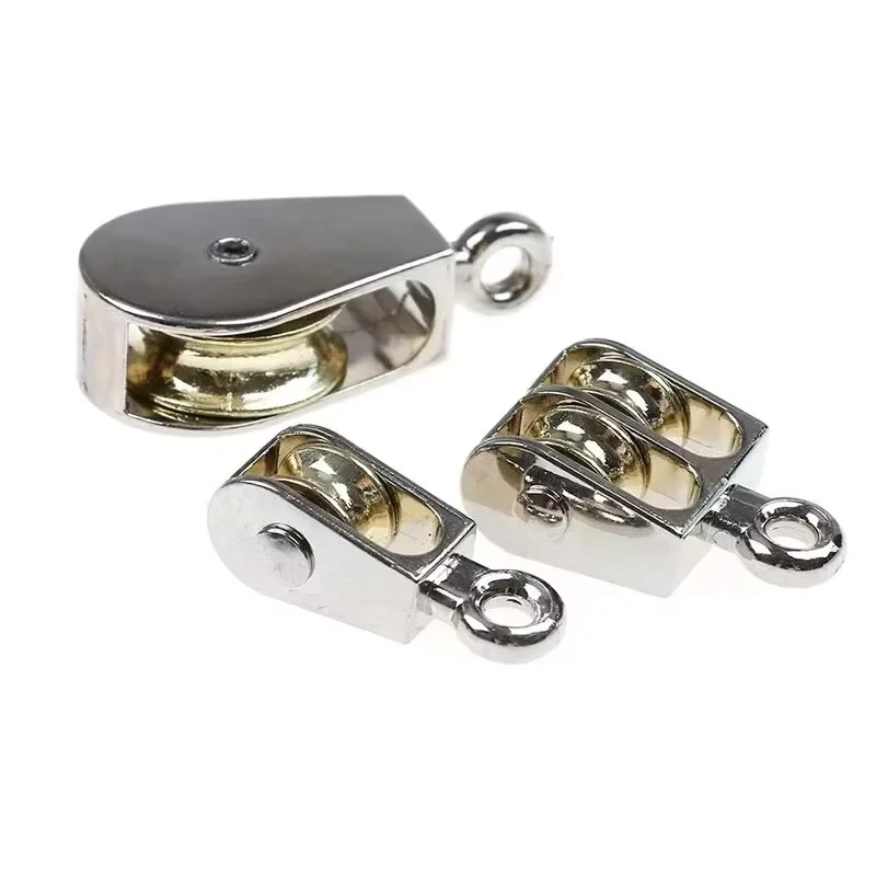 2개 36mm 고정형 풀리 아연 합금 금속 시브 크라운 블록 및 태클 리프팅 휠 미니 싱글/더블 DIY 프로젝트용