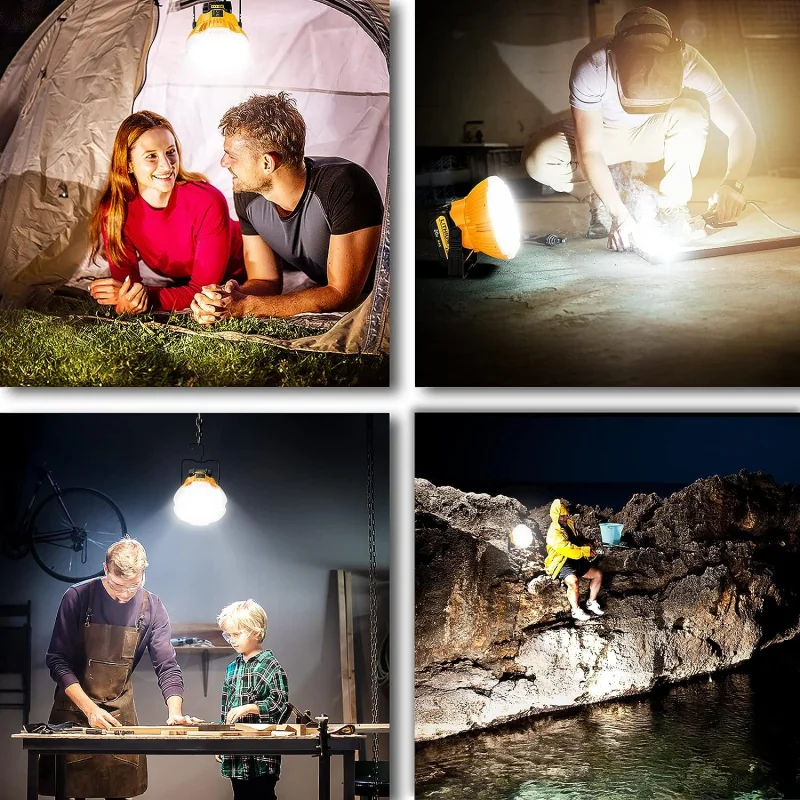 24W 2400LM Portable LED Work Light with Hook For Makita/Bosch/Dewalt/Milwaukee/B