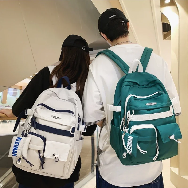 

Нейлоновый легкий рюкзак, вместительная школьная сумка для учеников средней школы, простой дорожный ранец для пары, молодежная школьная сумка унисекс