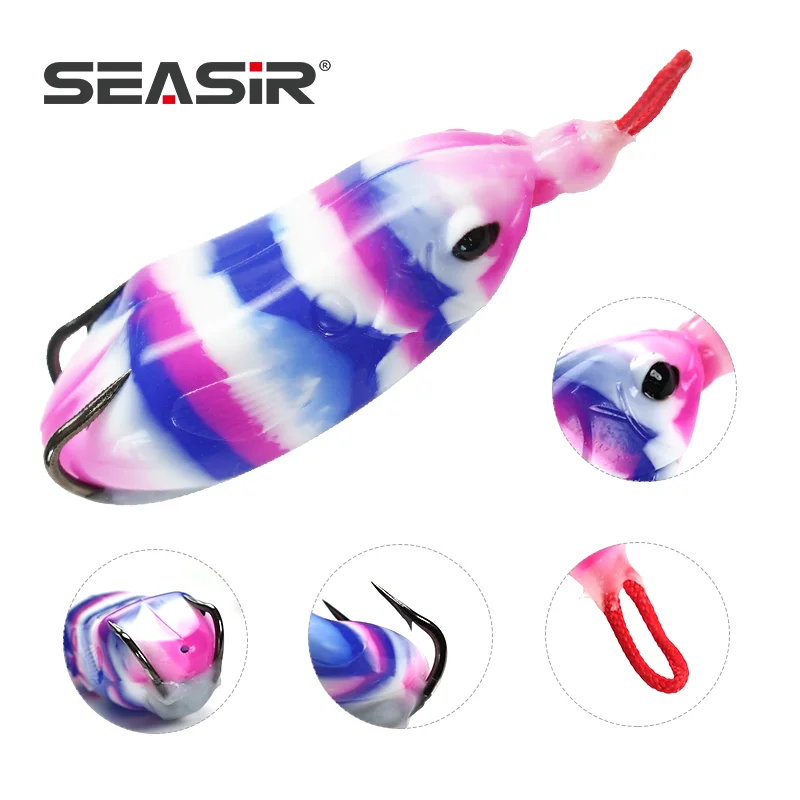 7cm/17.5g SILICONE Soft Frog Fishing Lure Double Hooks Floating Topwater Snakehead/Catfish Artificial BaitSEASIR