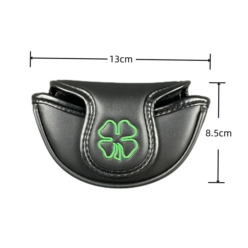 Small Mallet Headcover Four Leaf Clover Golf Putter Covers Head Cover Magnet Close PU Protect Covers Golf Accessories 2