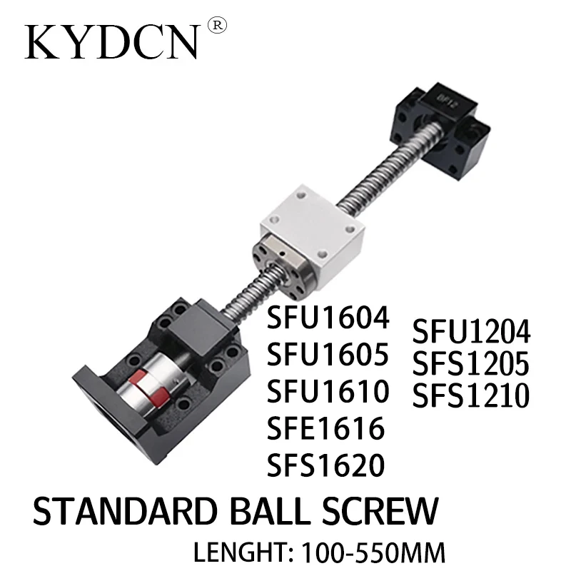 

High precision SFU1204 SFU1604 1605 1610 ball screw screw nut stepper servo motor integrated bearing seat set