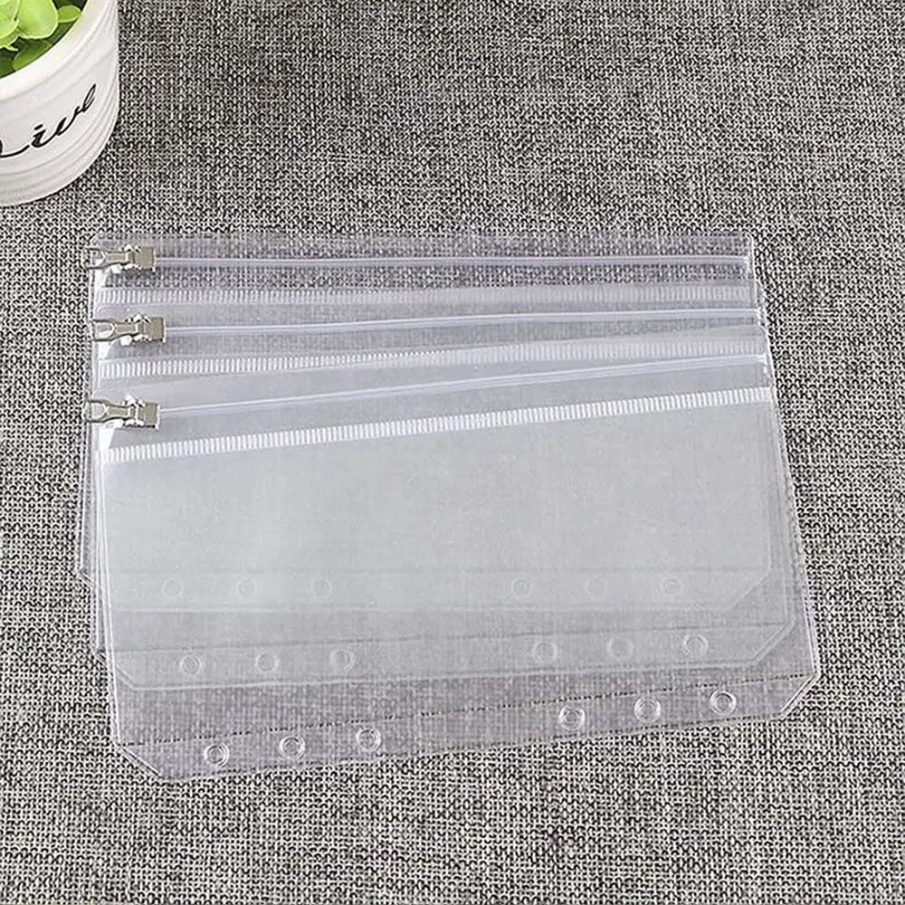 

5pcs Document Organiser A5 A6 Clear PVC Pockets File Organizer Transparent Clear Binder Pockets Waterproof Paper Organizer