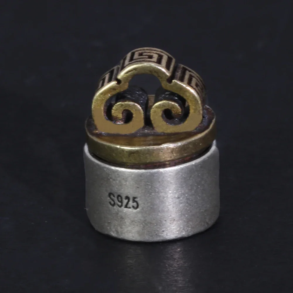 925 Sterling Silver Stamp Pendant Men's and Women's Blessing Happiness Retro Matte Openable Box Jewelry