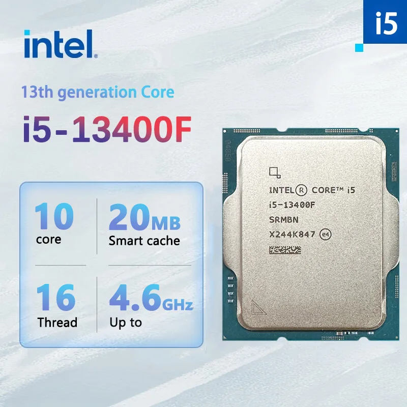 Intel Core i5 13400F CPU Processor New i5-13400F 2.5 GHz 10-Core 16-Thread 65W LGA 1700 1