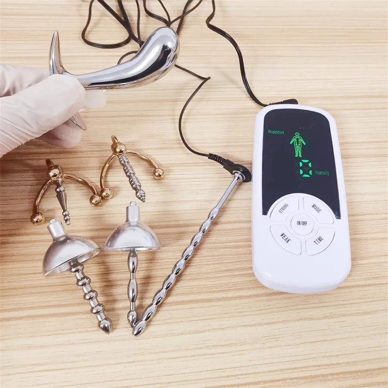 6 Modes Electric Shock Metal Penis Plug Urethral Dilator Sounding Anal Bead Massage Adult Games Sex Toys for Men Masturbation
