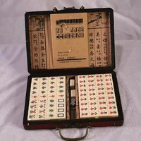 Chinese Numbered Large Acrylic Tiles Portable Carving Travel Mahjong Premium Mahjong Set 144 For Family Party Table Game 2
