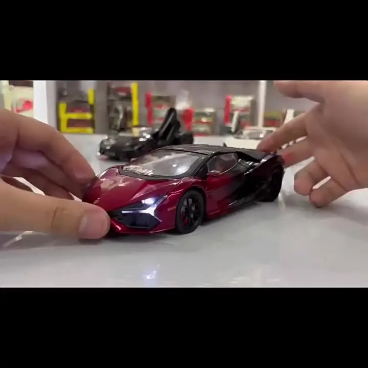 Симуляция 1:24 Lamborghini Revuelto супер модель автомобиля со звуком и светом для детей