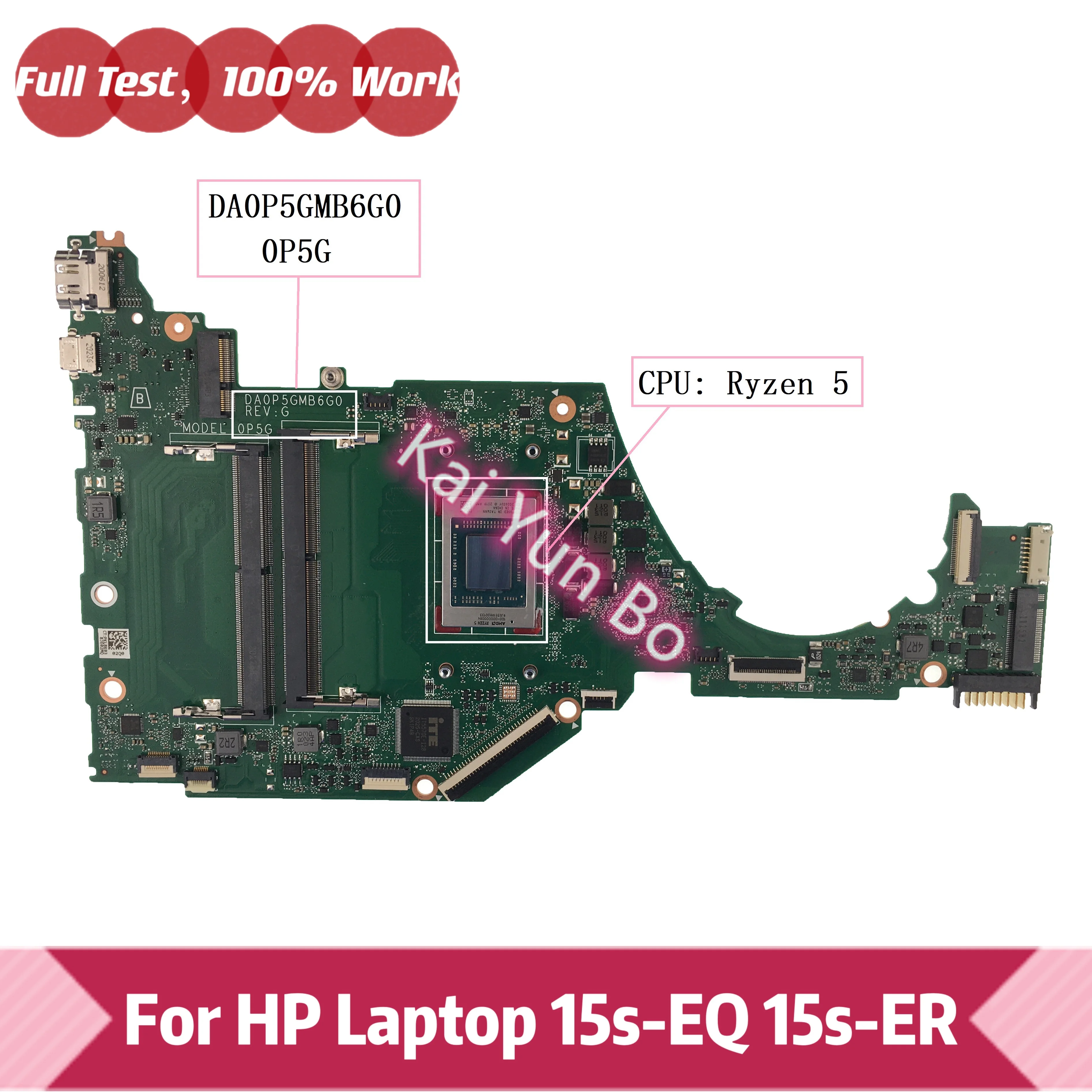 

DA0P5GMB6G0 0P5G For HP 15-DY 15S-EQ 15S-ER 15-ef0875ms 15-ef1072nr Laptop Motherboard With Ryzen 5 CPU DDR4 100% Tested OK