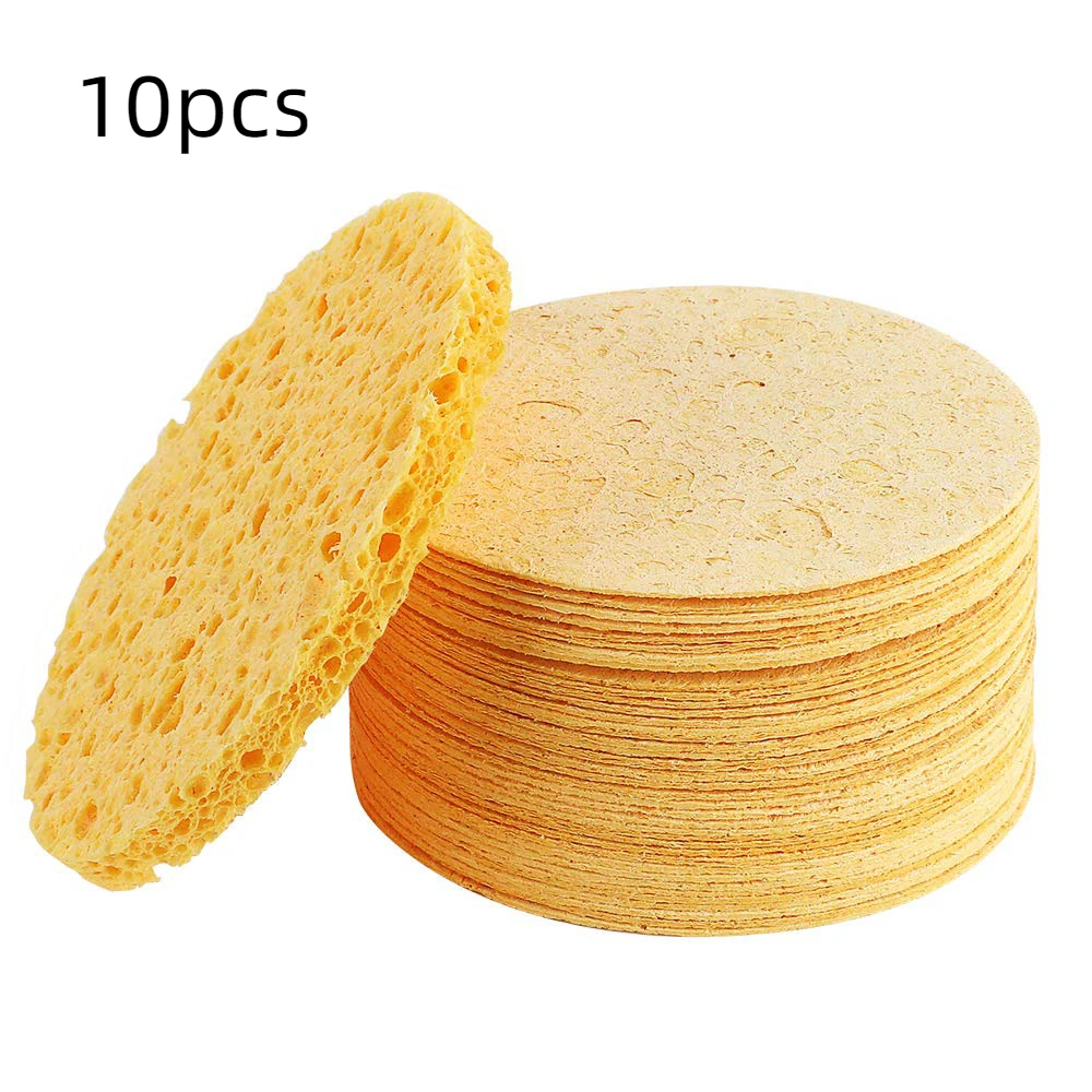 

10pcs Facial Washing Sponge Natural Cellulose Round Compressed Facial Sponges Cleansing and Exfoliating SPA Massage Pad Tools