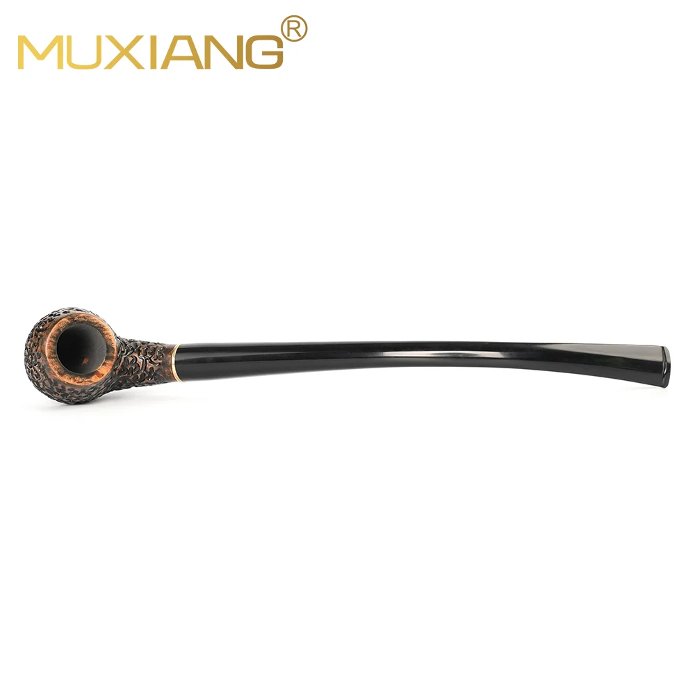 MUXIANG 담배 파이프, 손으로 조각한 브라이어 파이프 세트, 청소 액세서리가 있는 긴 독서 파이프, 9mm 파이프 채널