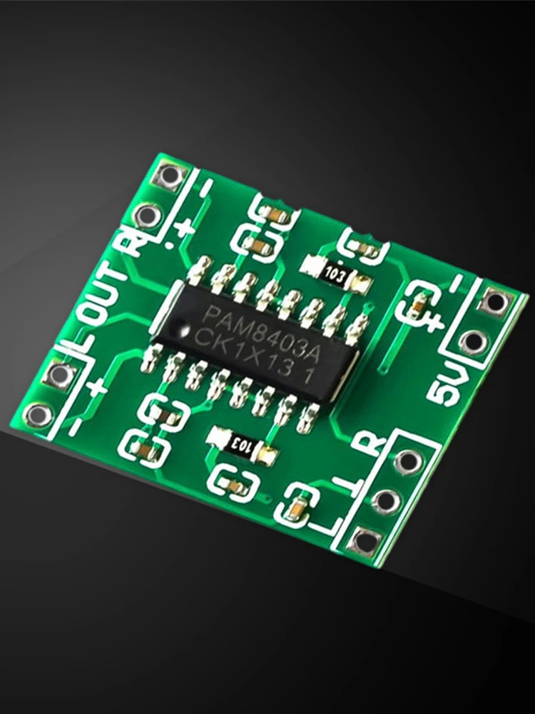 PAM8403 오디오 전력 증폭기 모듈 2.5V-5.5V 2 채널 스테레오 오디오 증폭기 모듈 볼륨 조절용 2x3W USB 전원 공급 장치