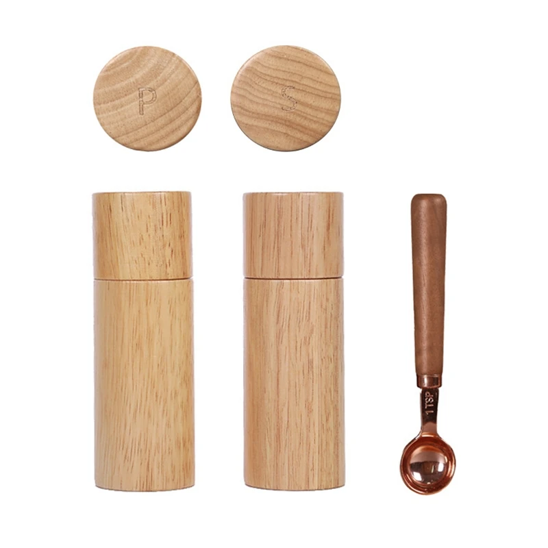 

Wooden Salt And Pepper Grinder Set,Pepper Grinders Refillable,With Adjustable Coarseness,Salt,Pepper Shaker Tableware