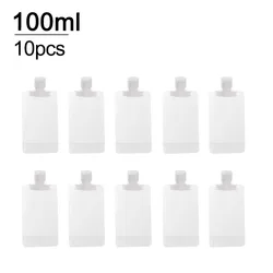 Set of 5 Refillable Travel Cosmetic Bottles and Pouches - Assorted Sizes (100ml - 10pcs)