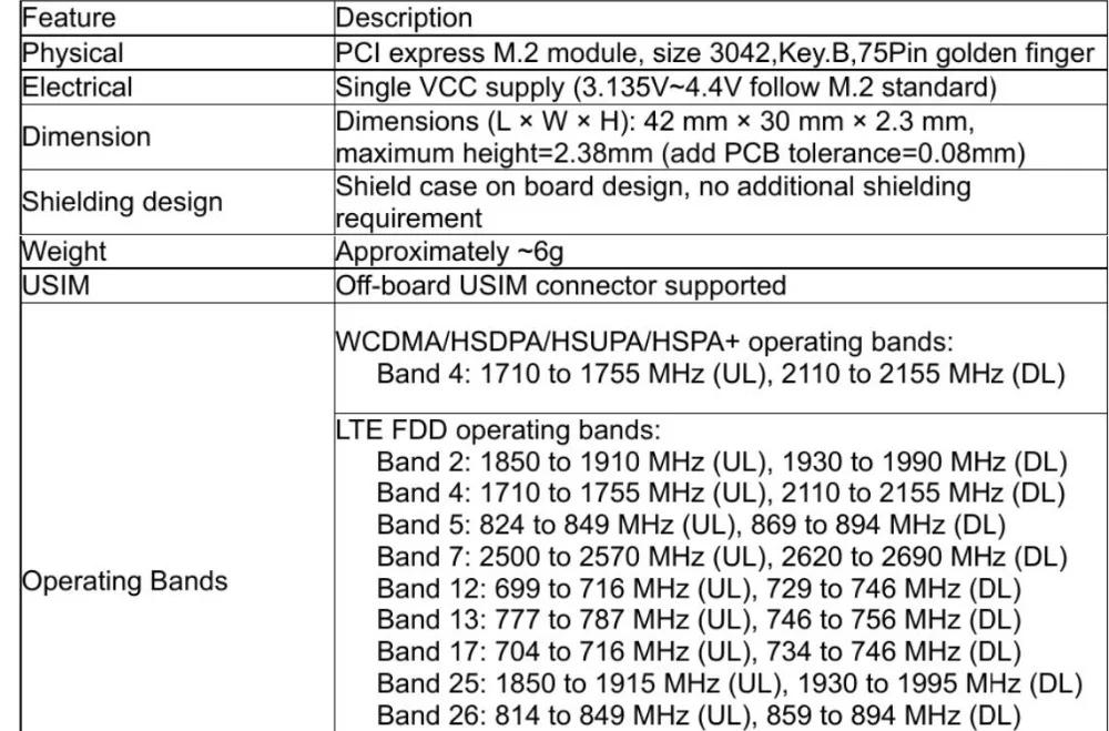 t77w676 917817-100 4g wwan m.2 450mbps lte