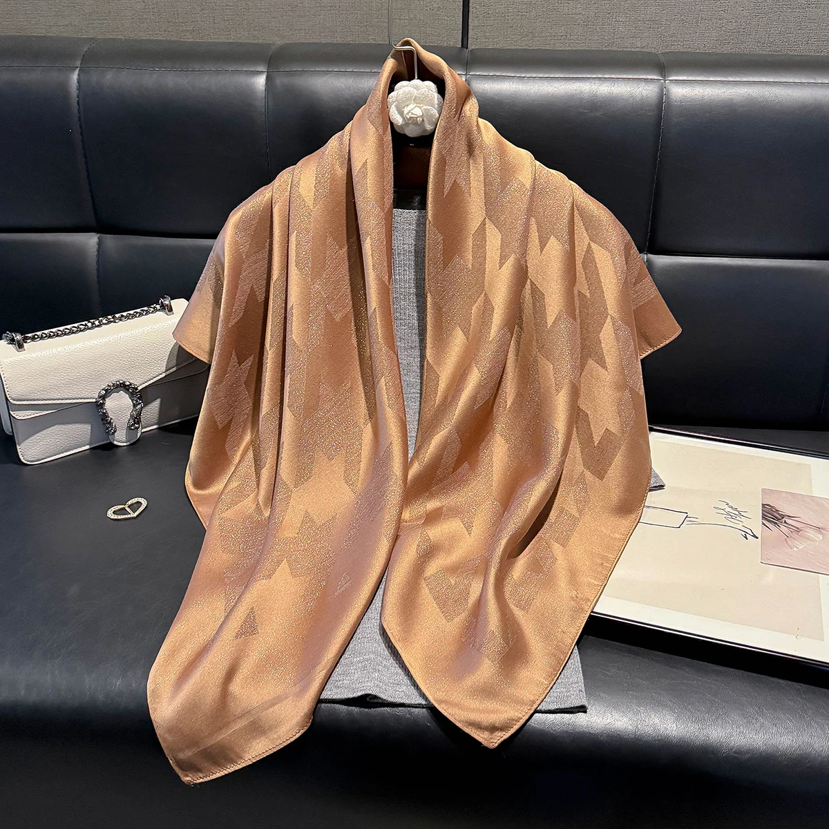 2025 Latest Women's Bohemian Fashion Hijab Luxury Brand Soft Hijab Women's Long Muslim Square Shawl Sun protection Summer Outing