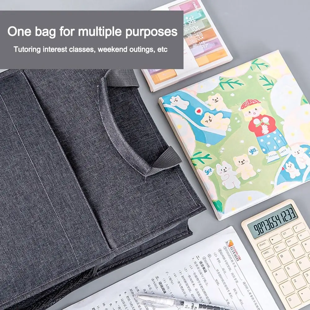 휴대용 5 레이어 토트 학교 가방 대용량 휴대용 튜토리얼 가방 다기능 지퍼 가방