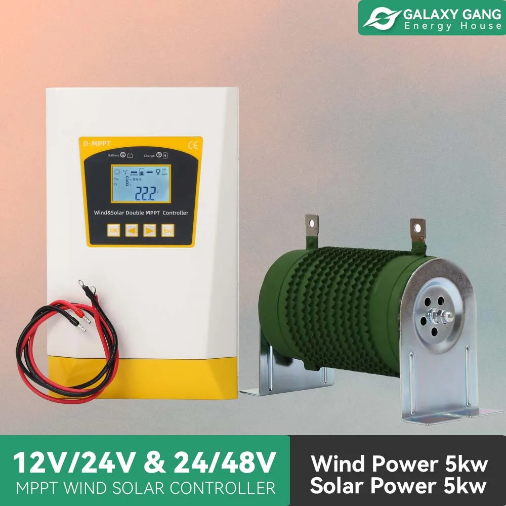 

Solar & Wind Hybrid System Double MPPT Charge Controller 3kW 12v 24v & 24v 48v Auto Regulator Home Use Windmil Turbine Generator