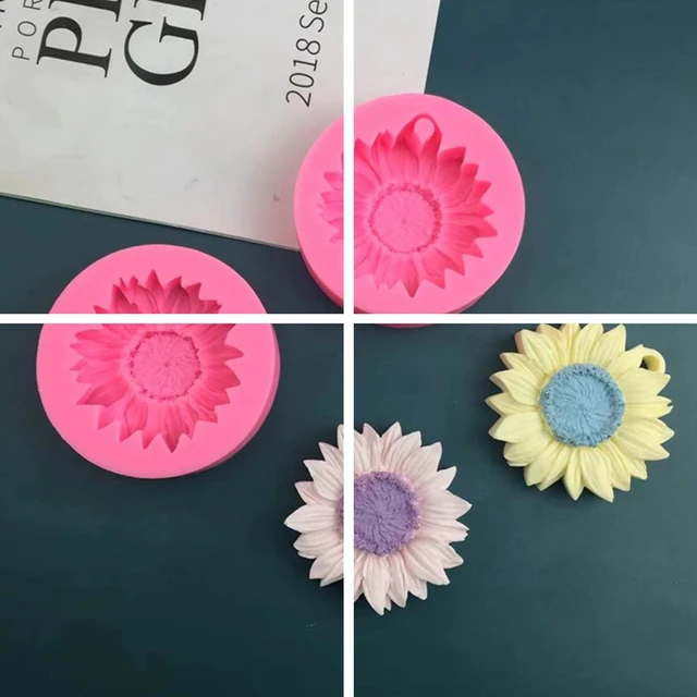 Napraforgó Virág Szilikon Penész Csokoládéhab Sütőszerszám Csepp Szalag Lyuk Aromaterápia Gyertya Gipsz - Image 3