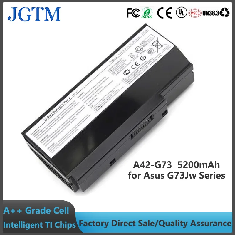 JGTM 5200mAh A42-G73 Аккумулятор для ноутбука ASUS G53 G53J G53JW G53Sw G53Sx G73 G73Jh G73Jw VX7 A43-G73 07G016DH1875 07G016HH1875