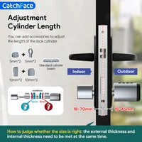 V1 Pro+ Version Adjustable TUYA APP Smart Life Fingerprint Password Digital RFID Card Cylinder Smart Door Lock for Home - Image 4