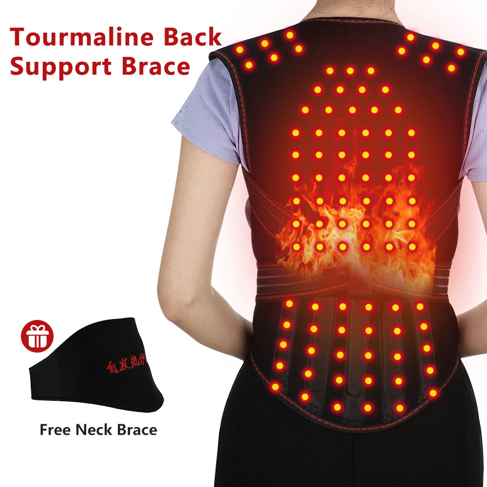 

Tourmaline Self-heating Back Support Waist Magnets Therapy Brace Belt Posture Corrector Spine Shoulder Lumbar Posture Correction