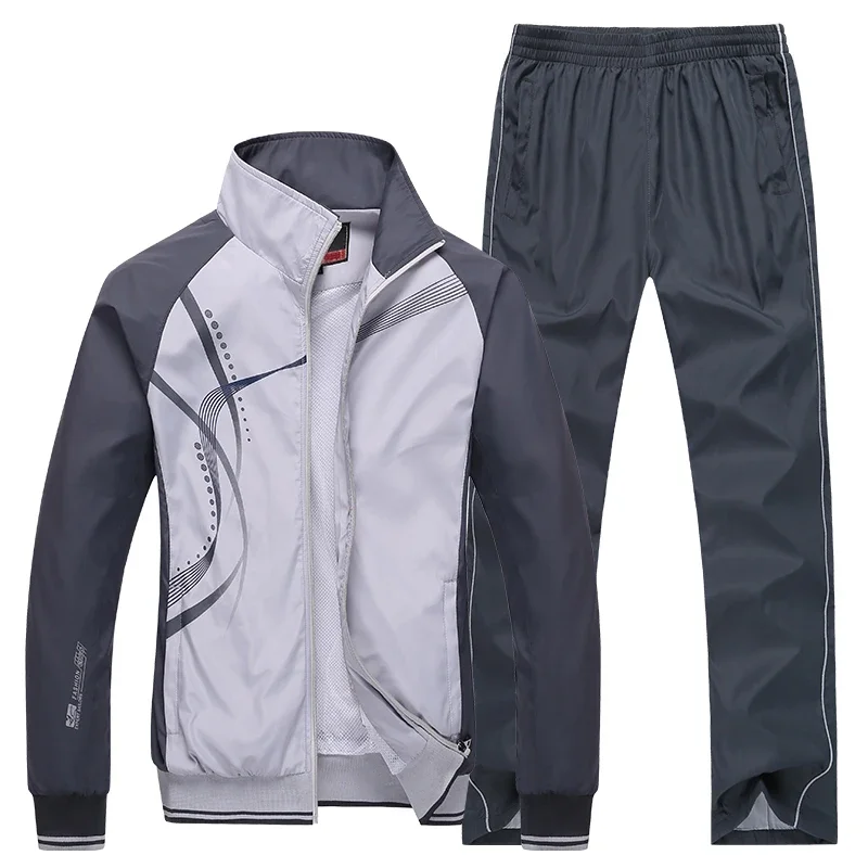 새로운 남자 세트 봄 가을 남자 운동복 2 조각 스포츠 정장 재킷 + 바지 Sweatsuit 남자 의류 농구 Tracksuit 세트