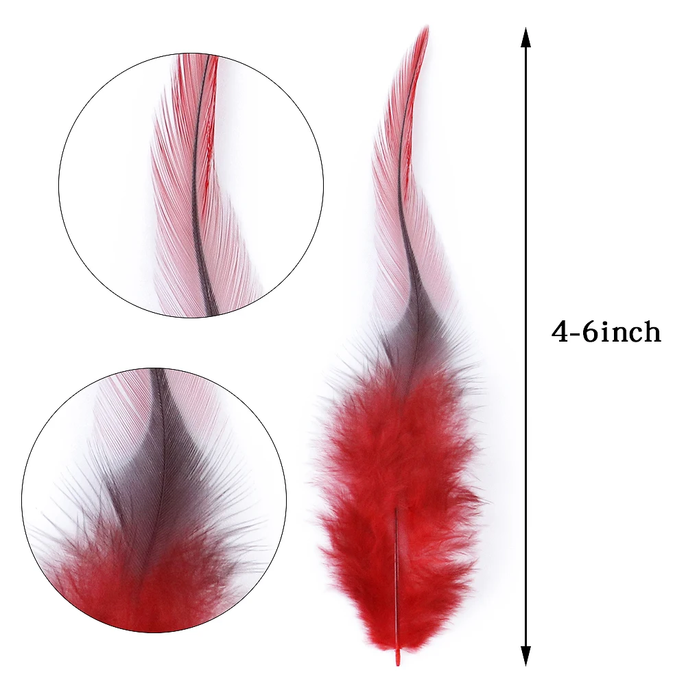 Natural Chicken Feather 100pcs 4-6inch Rooster Handicraft Jewelry Fly Tying Materials