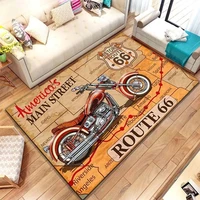 Route 66 Carpet for Living Room Home Decorations Hallway Balcony Long Rugs Motorcycle Anti-slip Floor Mat Bedroom Bedside Mat 2
