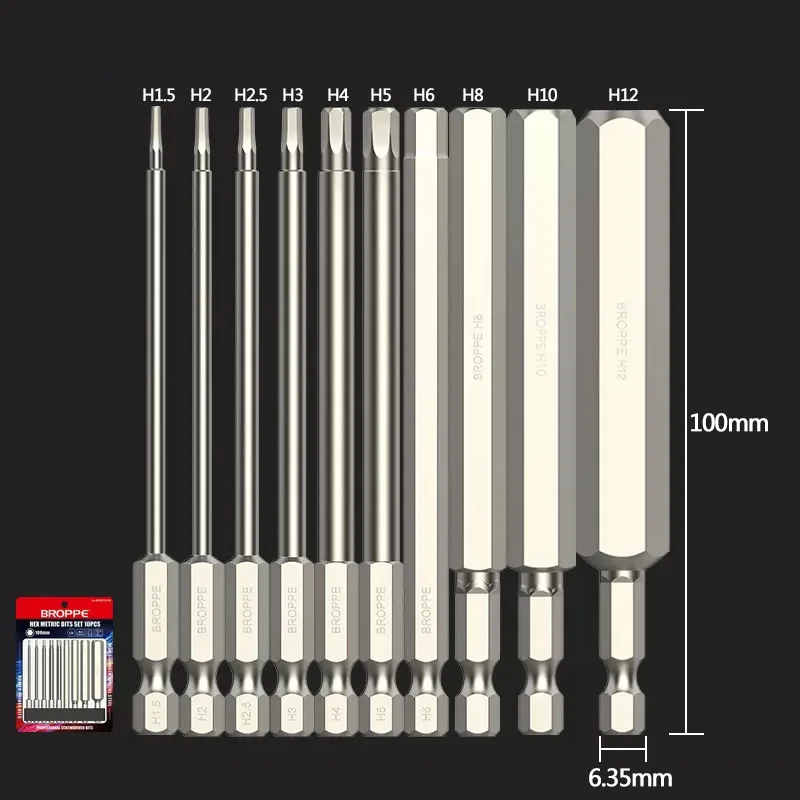 Sechs kantkopf Inbus schlüssel Bohrer Set S2 legierter Stahl metrisch Sechs kant bohrer Set Magnets pitze Sechs kant schlüssel Schrauben dreher Bits für elektrische d