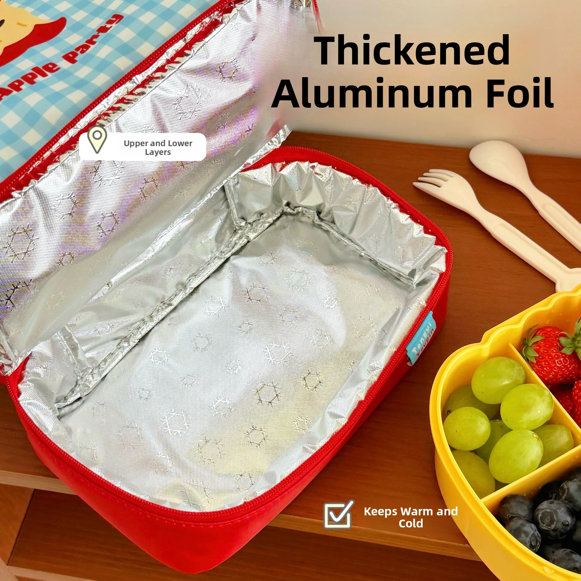 Aluminum Foil Lunch Box Bag Portable Handheld Women's Sle Aesthetic Breakfast Insulated Bag Food Storage Container Bag