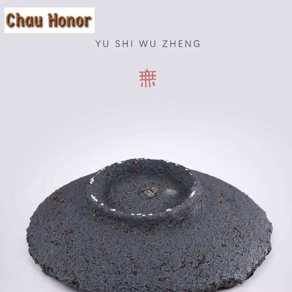 Hand Made Rough Pottery Pot Bearing Holder Antique The Dunhuang Caves Dry Brew Table Tea Tray Fruit Plate Kung Fu Teaware Gift