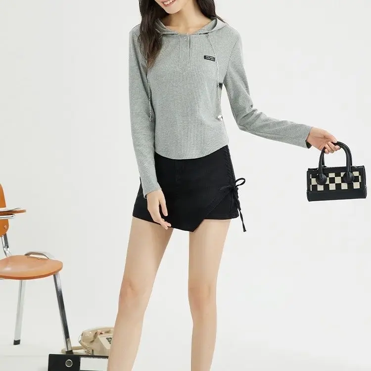 Invisible Open Crotch Outdoor Sex Pants Sexy Denim Shorts Women Casual High Waisted Solid Button Boyfriend Jean Skort Mini Skirt