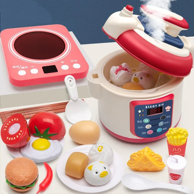 Children's Play House Kitchen Induction Cooker Toy Girl Cooking Tableware Rice Cooker Early Education Parent-child Interaction 2