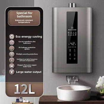 Gas water heater 12 liters household natural gas liquefied gas bathroom constant temperature balanced booster bath 1