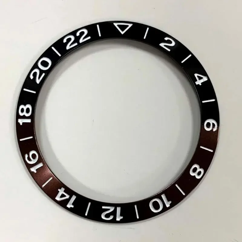 Aluminum Sloping Watch Bezel Insert with GMT Font, 38x30.5mm