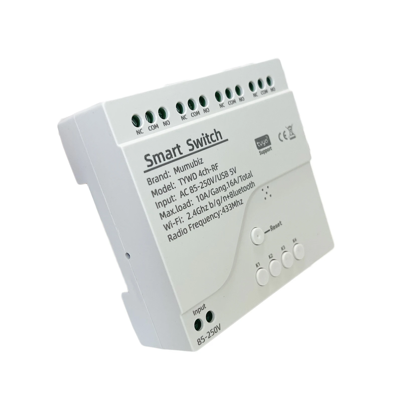 Wi-Fi Smart Switch 250V 1/2/4 Channel Tuya Smart Life APP ,Home Circuit Automati