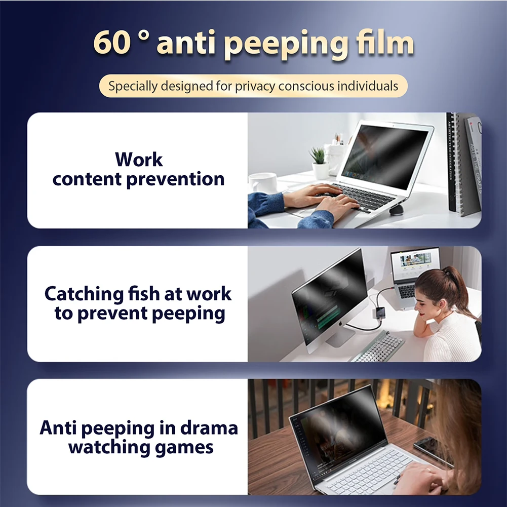 16:9 Privacy Screen Protector Anti-peep Anti-spy Filter Anti-Glare Protective Film for 24/27inch Desktop Computer Privacy Filter